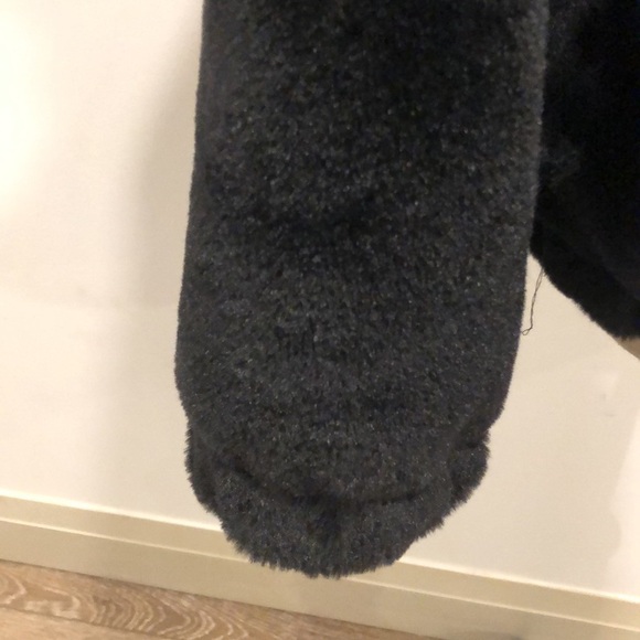 Cynthia Rowley black faux fur bomber jacket L super soft and mint condition - Picture 3 of 13